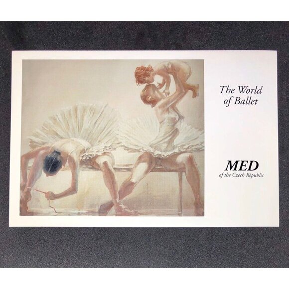 1998 Postcard Invitation to Artist's Reception The World of Ballet by MILAN MED - Picture 1 of 2